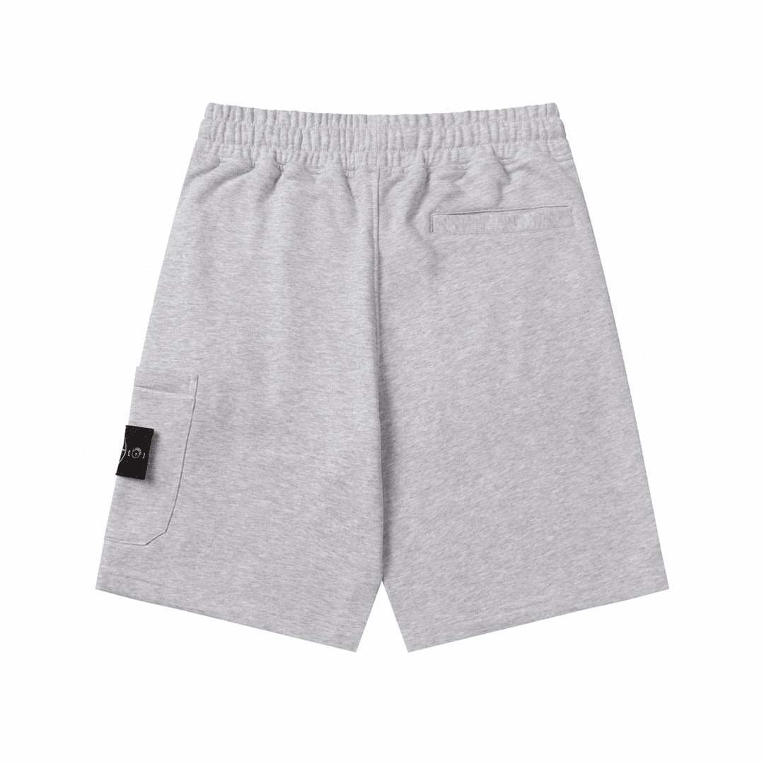 Stone" Monogram Shorts Grau