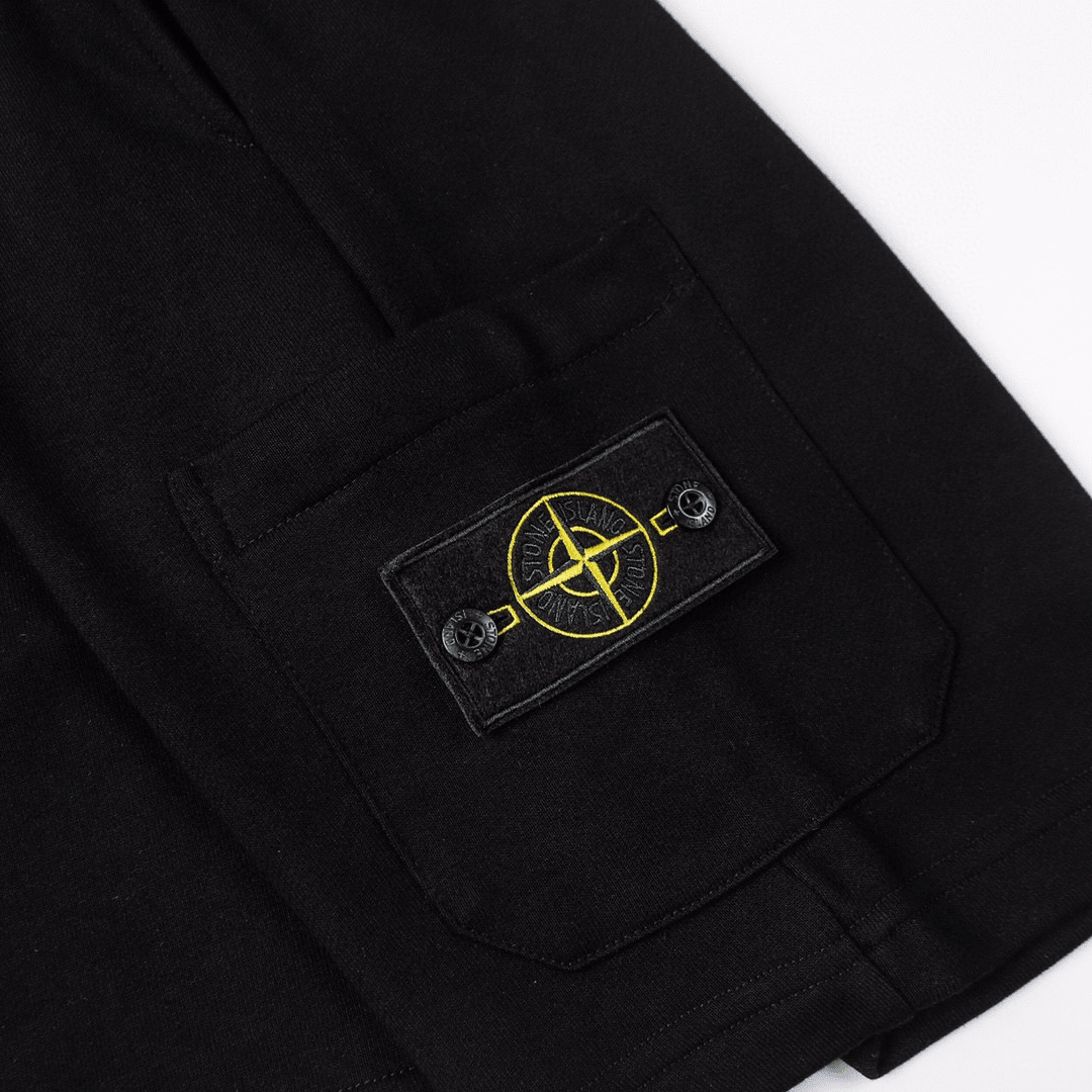 Stone" Monogram Shorts Black
