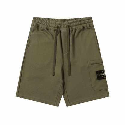 Stone" Monogram Shorts Kaki