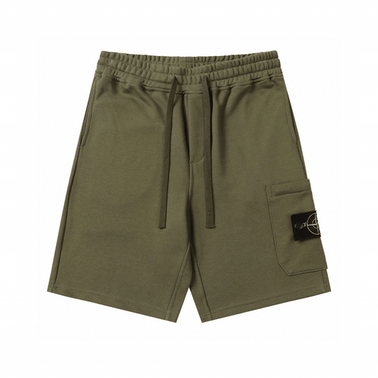 Stone" Monogram Shorts Kaki