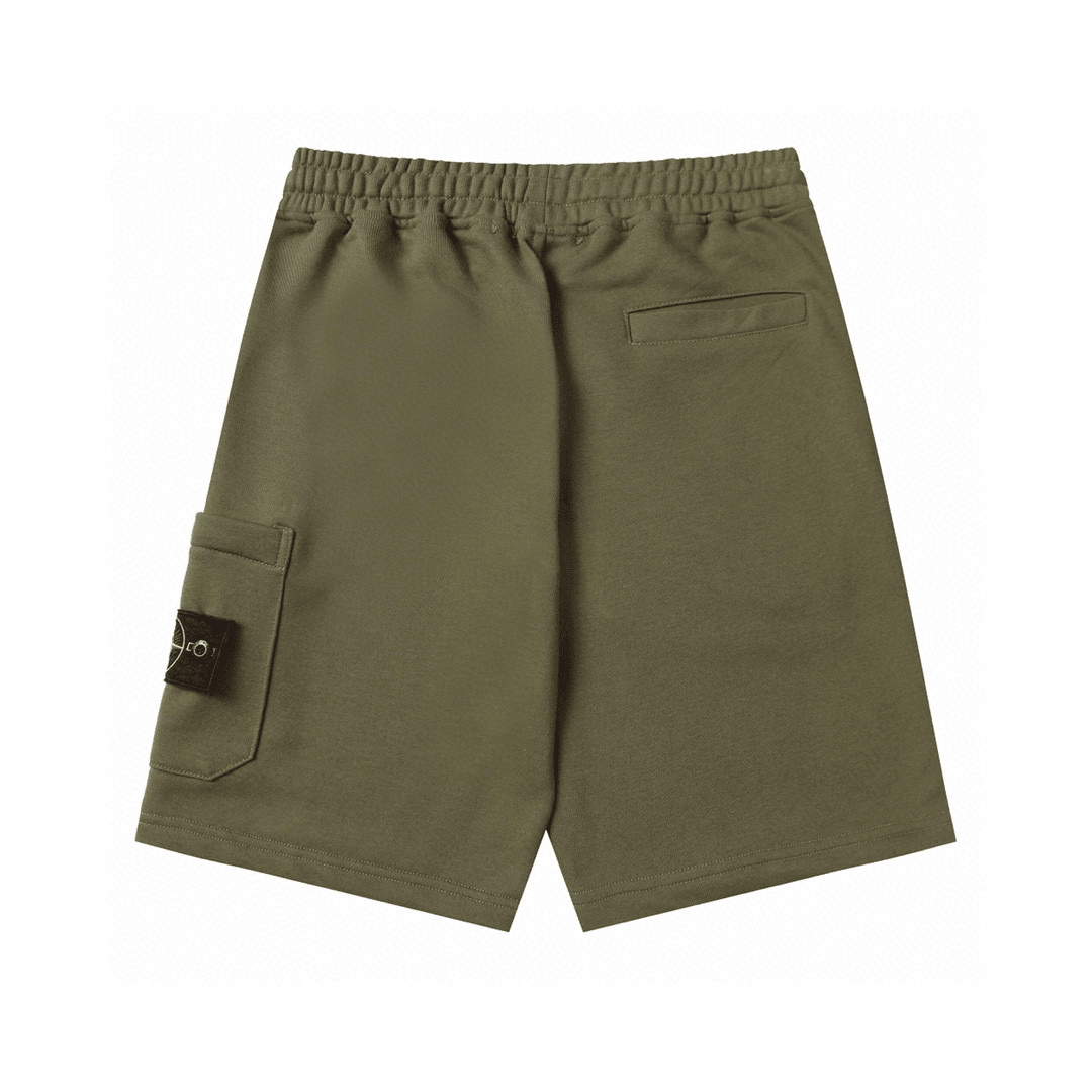 Stone" Monogram Shorts Kaki