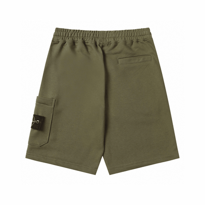 Stone" Monogram Shorts Kaki