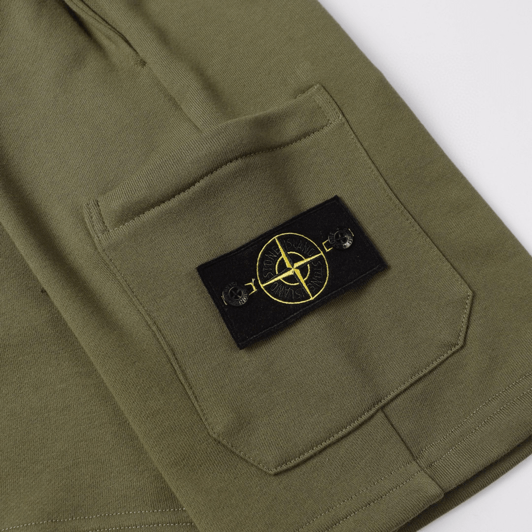 Stone" Monogram Shorts Kaki