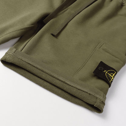 Stone" Monogram Shorts Kaki