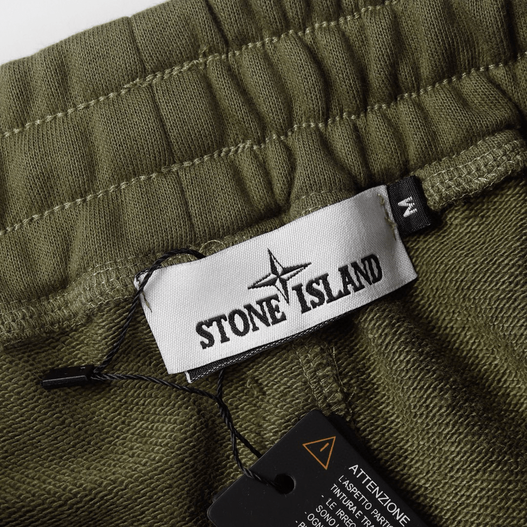 Stone" Monogram Shorts Kaki