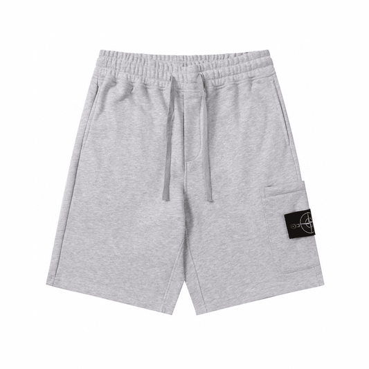 Stone" Monogram Shorts Grau