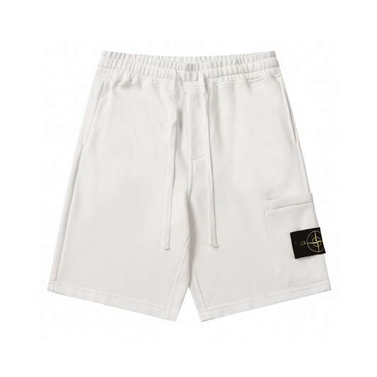 Stone" Monogram Shorts White