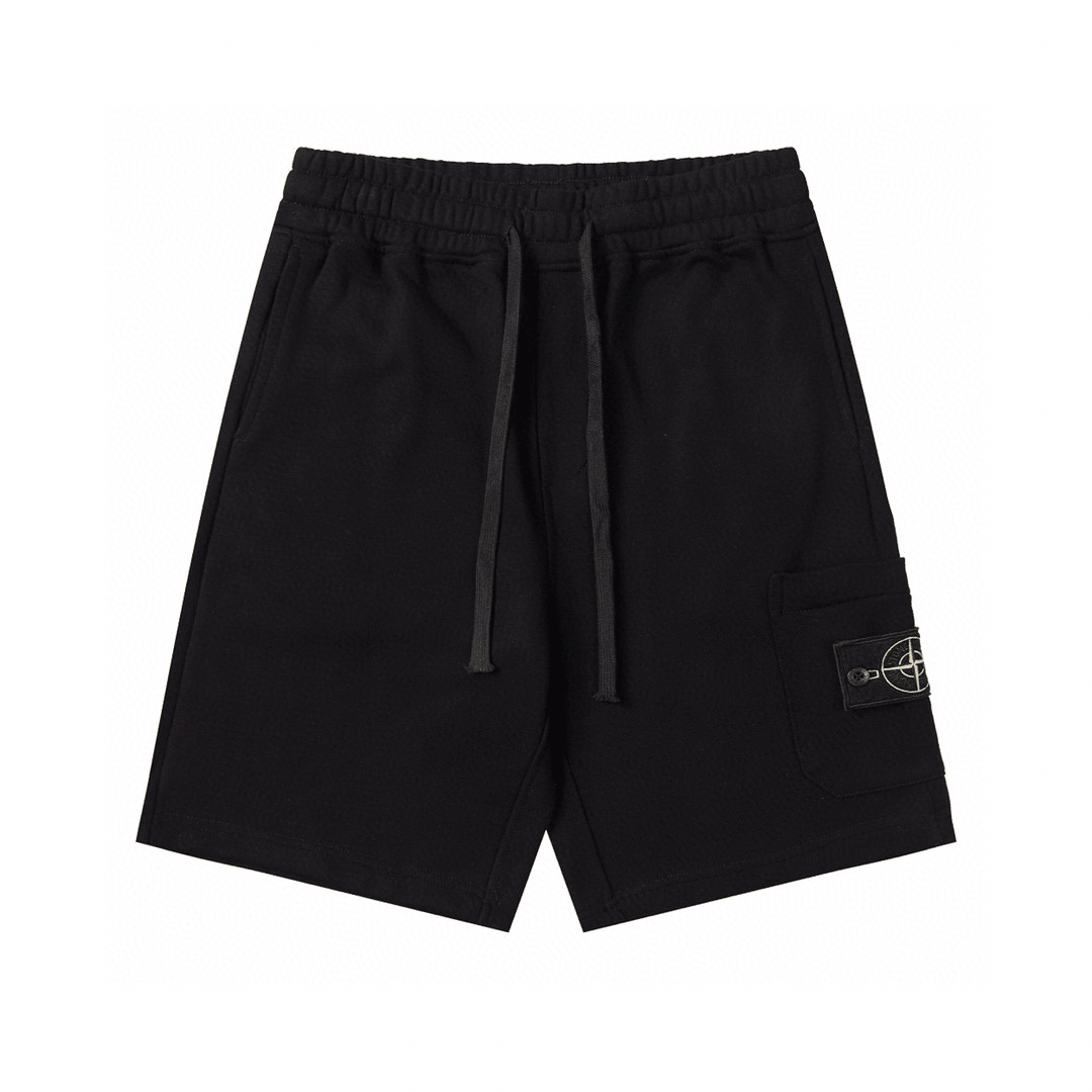 Stone" Monogram Shorts Black