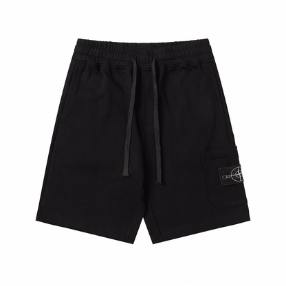 Stone" Monogram Shorts Black