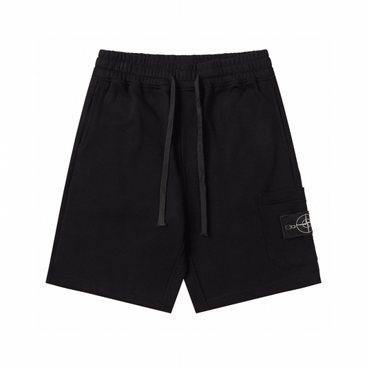 Stone" Monogram Shorts Black