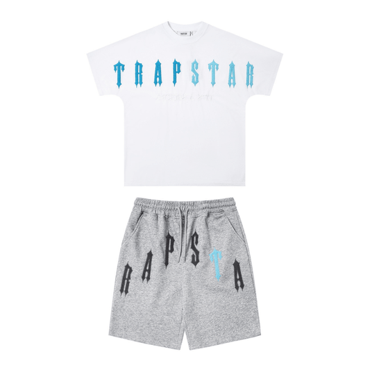 TS" Short Set Grey White