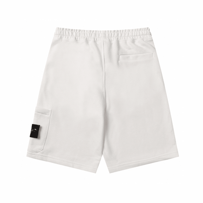 Stone" Monogram Shorts White